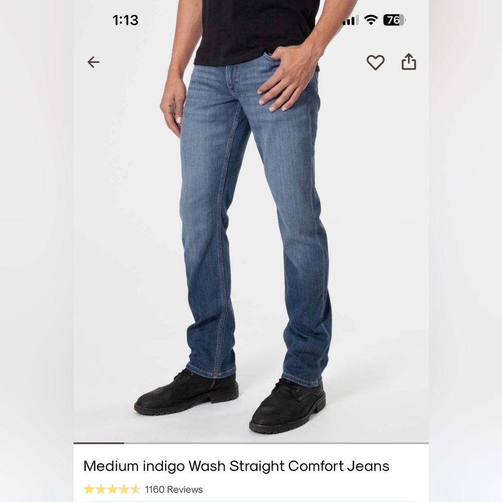 True Classic brand medium indigo jeans. 32W x 32L